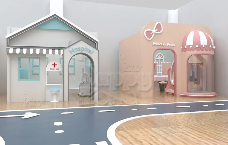 Pretend-City-Town-Playhouse-Toddler-Role-Play-House-Indoor-Play-Area-Children's-Soft-Playhouse-Equipment for-Indoor-Playground
