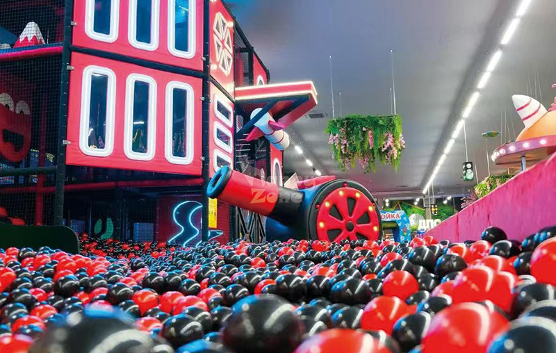 Red & Black Helicopter-Themed Custom Indoor Playground