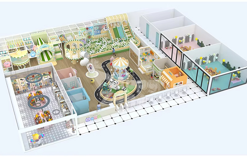 Combination Indoor Playground and Pretend Play Immersive Kids Fun Play Zone for Amusemnet Park