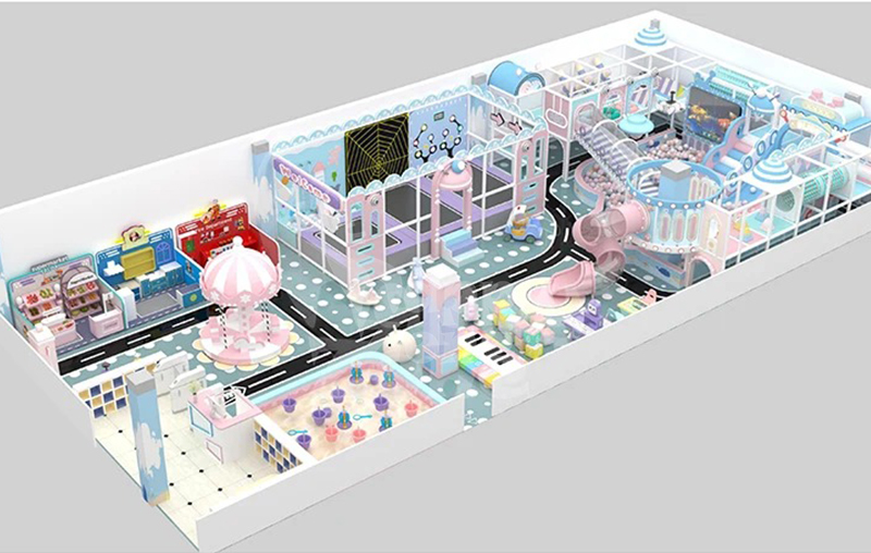 HappyZoneCandy Themed Indoor Playground with a Circuit Multi-Zone Commercial Soft Play Equipment for Shopping Malls & Family Centers