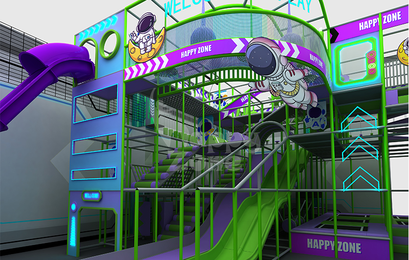 Astronaut-Themed Indoor Playground for Kids