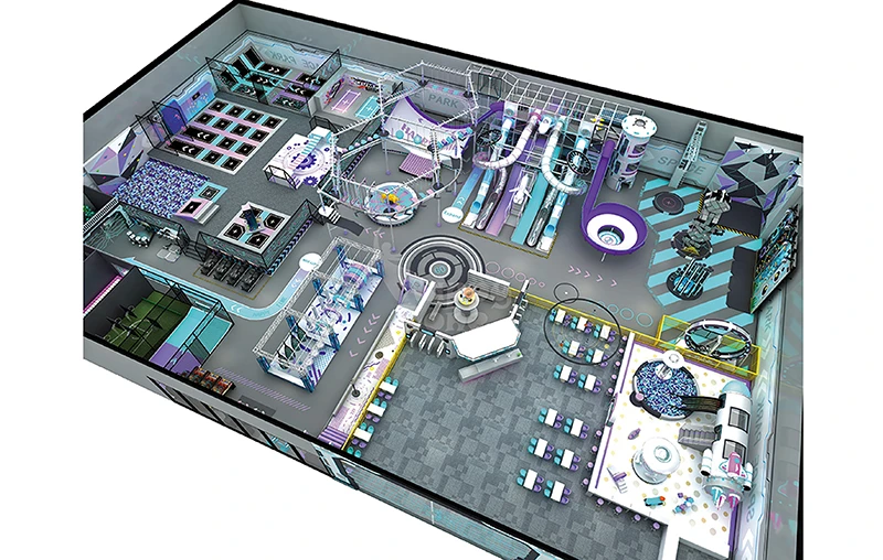 Pastel Space Themed Custom Indoor Playground