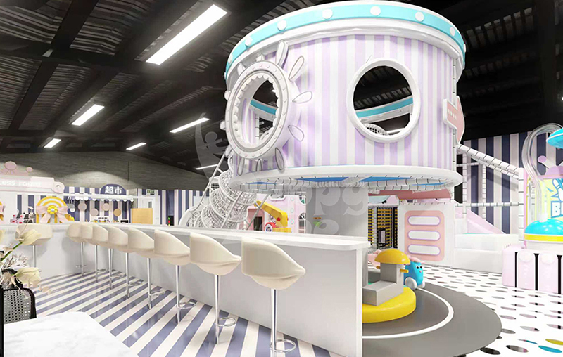 White Castle Theme Kids Soft Play Set Luxury Indoor Playground with Ball Pit & Interactive Lighting for Shopping Mall