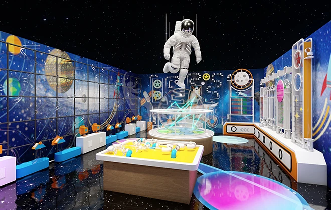 Space Theme Interactive Ball Wall for Children's Museum Educational Interactive Game Equipment