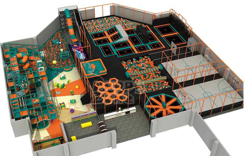 Orange Teal Indoor Trampoline & Adventure Park 