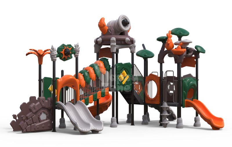 Commercial Large Custom Outdoor Playground Equipment with Big Spiral Slide and Climbing Set for Park School Community