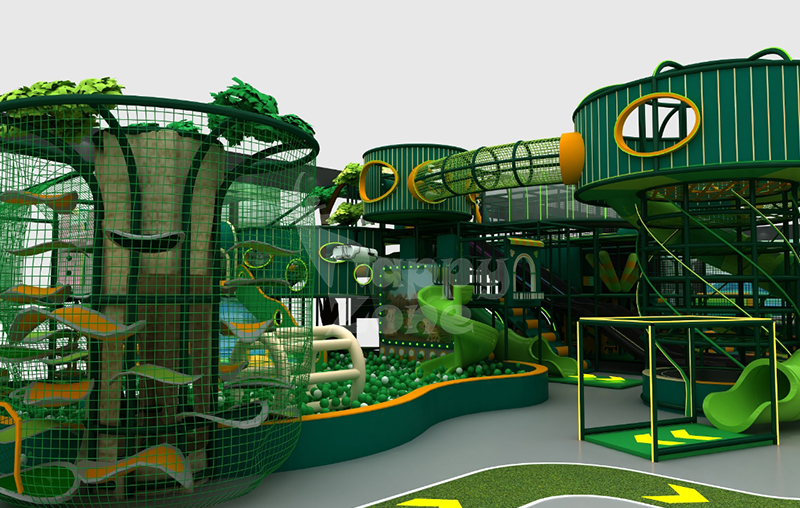 Jungle Themed Custom Large Indoor Playground | Kids Soft Play Equipment with Slide, Trampoline & Interactive Games