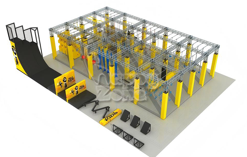 Commercial Aluminum Truss Ninja Warrior Obstacle Course Custom Indoor Ninja Challenge Playground Equipment